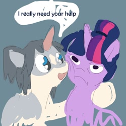 Size: 2000x2000 | Tagged: safe, artist:skypaw10, derpibooru import, twilight sparkle, oc, pony, canon x oc, female, mare, quality, twilight sparkle is not amused, unamused