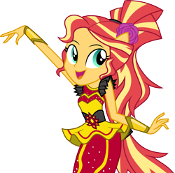 Size: 3023x3000 | Tagged: safe, artist:cloudy glow, derpibooru import, sunset shimmer, human, dance magic, equestria girls, g4, equestria girls specials, female, flamenco dress, simple background, solo, sunset shimmer flamenco dress, transparent background, vector