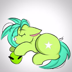 Size: 2560x2560 | Tagged: safe, artist:namelessplaza, derpibooru import, oc, oc only, oc:starzie, alien, alien pony, pony, sleeping, solo