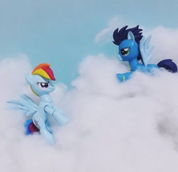 Size: 720x696 | Tagged: safe, rainbow dash, soarin', pegasus, pony, female, male, mare, shipping, soarindash, stallion, straight, toy