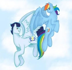 Size: 720x701 | Tagged: safe, rainbow dash, soarin', pegasus, pony, female, male, mare, shipping, soarindash, stallion, straight