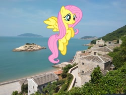 Size: 4096x3072 | Tagged: safe, derpibooru import, fluttershy, pony, anonymous editor, flying, irl, lienchiang, matsu islands, outdoors, photo, ponies in real life, solo, taiwan