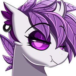 Size: 1500x1500 | Tagged: safe, artist:pridark, derpibooru import, oc, oc only, oc:elytra, changedling, changeling, bust, changedling oc, changeling oc, portrait, simple background, smug, transparent background, white changeling