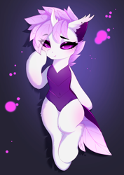 Size: 3166x4475 | Tagged: safe, artist:empress-twilight, derpibooru import, oc, oc only, oc:elytra, changedling, changeling, changedling oc, changeling oc, gradient background, white changeling