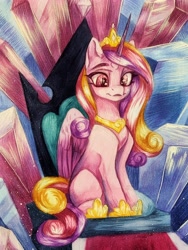 Size: 3024x4032 | Tagged: safe, artist:jsunlight, derpibooru import, princess cadance, alicorn, pony, g4, solo, traditional art, watercolor painting