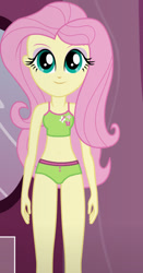 Size: 490x936 | Tagged: safe, artist:qbert2kcat, derpibooru import, fluttershy, human, equestria girls, g4, clothes, female, indoors, solo, underwear