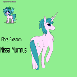 Size: 1000x1000 | Tagged: safe, artist:florablossomhq, derpibooru import, oc, oc only, oc:cynandra riddle, pony, unicorn, green background, horn, pony town, simple background, solo