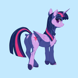 Size: 2500x2500 | Tagged: artist needed, source needed, safe, derpibooru import, twilight sparkle, twilight sparkle (alicorn), alicorn, pony, g4, blue background, simple background, solo