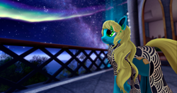 Size: 4468x2337 | Tagged: safe, derpibooru import, oc, oc only, oc:lily sweetheart, earth pony, 3d, clothes, dress, female, green eyes, mare, night, open pony, second life, solo