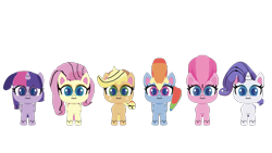 Size: 1920x1080 | Tagged: safe, artist:coolbeanslollol, derpibooru import, applejack, fluttershy, pinkie pie, rainbow dash, rarity, twilight sparkle, twilight sparkle (alicorn), alicorn, pony, g4, g4.5, my little pony: pony life, 3d, 3d model, downloadable, mane six, simple background, transparent background