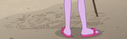 Size: 3476x1080 | Tagged: safe, derpibooru import, edit, edited screencap, screencap, sci-twi, twilight sparkle, better together, equestria girls, friendship math, g4, beach, composite screencap, female, flip-flops, legs, sand, sandals, stick