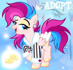 Size: 1280x1239 | Tagged: safe, artist:vi45, derpibooru import, oc, oc only, pegasus, pony, clothes, ear piercing, earring, female, jewelry, mare, piercing, shirt, solo, zoom layer