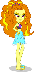 Size: 1280x2679 | Tagged: safe, artist:dustinwatsongkx, derpibooru import, adagio dazzle, equestria girls, g4, clothes, clothes swap, female, rarity's blue sarong, rarity's purple bikini, simple background, solo, swimsuit, transparent background, vector