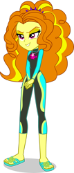 Size: 1280x3003 | Tagged: safe, artist:dustinwatsongkx, derpibooru import, adagio dazzle, equestria girls, g4, clothes, clothes swap, female, fluttershy's wetsuit, sandals, simple background, solo, swimsuit, swimsuit swap, transparent background, vector