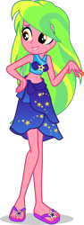 Size: 1566x4176 | Tagged: safe, artist:dustinwatsongkx, derpibooru import, lemon zest, human, equestria girls, g4, belly, belly button, clothes, clothes swap, female, sarong, simple background, solo, swimsuit, swimsuit swap, transparent background, trixie's beach shorts swimsuit