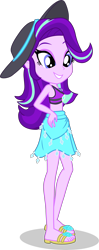 Size: 1682x4268 | Tagged: safe, artist:dustinwatsongkx, derpibooru import, starlight glimmer, human, equestria girls, g4, clothes, clothes swap, female, geode of shielding, magical geodes, rarity's blue sarong, rarity's purple bikini, sarong, simple background, solo, swimsuit, swimsuit swap, transparent background