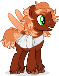 Size: 1302x1671 | Tagged: safe, artist:cirillaq, derpibooru import, oc, oc:golden flare, pegasus, pony, bandage, male, simple background, solo, stallion, transparent background, vector