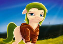 Size: 7016x4961 | Tagged: safe, artist:bluishdraft, derpibooru import, oc, oc only, oc:nettle vienna, earth pony, pony, female, mare, siren head, solo