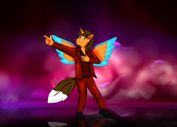 Size: 5890x4240 | Tagged: safe, artist:abarekiller2002, derpibooru import, oc, oc only, oc:ej, alicorn, anthro, alicorn oc, clothes, dancing, horn, male, solo, wings