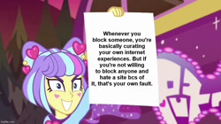 Size: 888x499 | Tagged: safe, derpibooru import, edit, edited screencap, screencap, supernova zap, equestria girls, g4, sunset's backstage pass!, equestria girls specials, exploitable meme, meme, mouthpiece, salt (slang), su-z, supernova zap holding paper, text, vent, venting