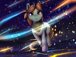 Size: 2732x2048 | Tagged: safe, artist:iimd, derpibooru import, oc, oc only, oc:easy peasy, unicorn, artificial pony, commission, horn, neckerchief, synth, unshorn fetlocks, ych result