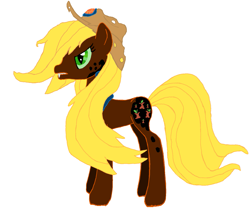 Size: 1565x1306 | Tagged: safe, artist:qjosh, derpibooru import, applejack, earth pony, pony, g4, applejack's hat, bevor, clothes, corrupted element of harmony, corrupted element of honesty, cowboy hat, darkened coat, darkened hair, element of harmony, element of honesty, fangs, female, hat, mare, nightmare applejack, nightmarified, simple background, slit eyes, solo, transformation, transformation sequence, white background