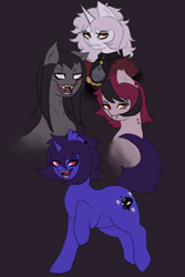 Size: 2000x3000 | Tagged: safe, artist:sleepymist, derpibooru import, oc, oc only, bat pony, pony, undead, unicorn, vampire, fangs, horn