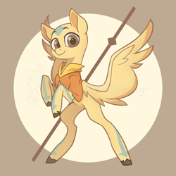 Size: 2048x2048 | Tagged: safe, artist:shiwei90823, derpibooru import, pegasus, pony, aang, abstract background, avatar: the last airbender, colt, foal, looking at you, male, ponified, solo, species swap, spread wings, wings