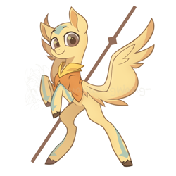 Size: 2048x2048 | Tagged: safe, alternate version, artist:shiwei90823, derpibooru import, pegasus, pony, aang, aerokinetic, avatar: the last airbender, colt, foal, geokinetic, hydrokinetic, looking at you, male, ponified, pyrokinetic, simple background, solo, species swap, spread wings, staff-fighter, white background, wings