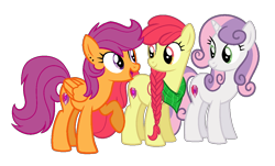 Size: 1170x708 | Tagged: safe, artist:wispyaxolotl, derpibooru import, apple bloom, scootaloo, sweetie belle, earth pony, pegasus, pony, unicorn, g4, cutie mark crusaders, female, headcanon in the description, horn, mare, older, older apple bloom, older scootaloo, older sweetie belle, simple background, transparent background, trio, trio female