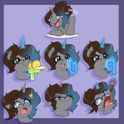 Size: 4000x4000 | Tagged: safe, artist:witchtaunter, derpibooru import, oc, pony, alcohol, beer, bust, commission, emote, faic, female, meme, passepartout, portrait, watergun