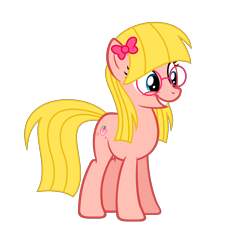 Size: 2201x2149 | Tagged: safe, artist:darbypop1, derpibooru import, oc, oc only, oc:peach sweetheart, earth pony, pony, female, glasses, mare, simple background, solo, transparent background