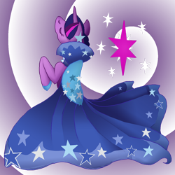 Size: 900x900 | Tagged: safe, artist:ikasama, derpibooru import, twilight sparkle, unicorn twilight, pony, unicorn, g4, clothes, dress, eyes closed, female, gala dress, mare, twilight sparkle's cutie mark