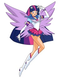 Size: 736x935 | Tagged: artist needed, source needed, safe, derpibooru import, twilight sparkle, human, g4, four wings, humanized, multiple wings, sailor moon, sailor moon (series), simple background, solo, white background, wings