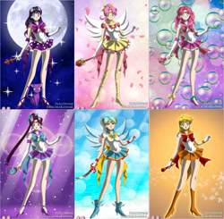 Size: 900x883 | Tagged: safe, derpibooru import, applejack, fluttershy, pinkie pie, rainbow dash, rarity, twilight sparkle, human, g4, humanized, mane six, sailor moon (series), sailor senshi maker