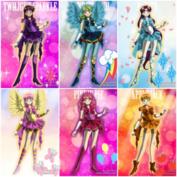 Size: 804x804 | Tagged: safe, derpibooru import, applejack, fluttershy, pinkie pie, rainbow dash, rarity, twilight sparkle, human, g4, humanized, mane six, sailor moon (series), sailor senshi maker