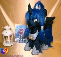 Size: 1389x1280 | Tagged: safe, artist:1stastrastudio, derpibooru import, oc, oc only, oc:zane, alicorn, pony, irl, lantern, male, photo, plushie, solo, stallion