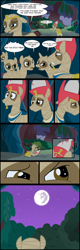 Size: 574x1799 | Tagged: safe, artist:mr100dragon100, derpibooru import, oc, oc:ahmose, oc:amisi, earth pony, pegasus, unicorn, comic:throne of dracula the secret world, cave, comic, crown, disappointed, egyptian, egyptian headdress, egyptian pony, forest, horn, jewelry, mare in the moon, moon, mummy, nature, night, pharaoh, queen, regalia, tree