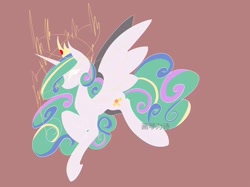 Size: 1440x1079 | Tagged: safe, artist:jess181307, derpibooru import, princess celestia, alicorn, pony, g4, brown background, female, full body, lineless, mare, no face, simple background, solo