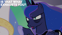 Size: 2000x1125 | Tagged: safe, derpibooru import, edit, edited screencap, editor:quoterific, screencap, princess celestia, princess luna, alicorn, pony, a royal problem, g4, season 7, bags under eyes, duo, duo female, female, mare, royal sisters, siblings, sisters, tired