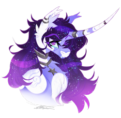 Size: 1779x1736 | Tagged: safe, artist:inspiredpixels, derpibooru import, oc, oc only, oc:nightlight, pony, unicorn, bust, curved horn, horn, long horn, portrait, simple background, slender, solo, thin, transparent background