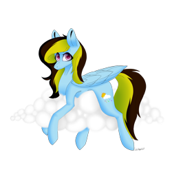 Size: 2449x2449 | Tagged: safe, artist:cookieholderowo, derpibooru import, oc, oc only, oc:thundershine, pegasus, pony, cloud, female, long legs, mare, simple background, solo, transparent background