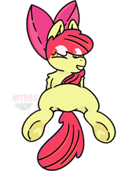 Size: 2048x2732 | Tagged: safe, alternate version, artist:nitrox, derpibooru import, apple bloom, earth pony, pony, g4, apple bloom's bow, bow, cute, digital art, female, filly, foal, fur, hair bow, happy, looking away, simple background, smiling, solo, transparent background, underhoof, watermark