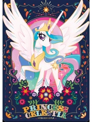 Size: 1080x1440 | Tagged: safe, derpibooru import, princess celestia, alicorn, pony, series:卡游辉月六, g4, card, english, ethereal mane, female, kayou, merchandise, official, solo, text, trading card