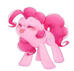 Size: 1110x1062 | Tagged: safe, artist:melodylibris, derpibooru import, pinkie pie, earth pony, pony, g4, :p, blushing, cute, daaaaaaaaaaaw, diapinkes, ears, ears back, eyes closed, female, floppy ears, mare, ponk, simple background, solo, tongue, tongue out, weapons-grade cute, white background, xp