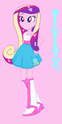 Size: 294x589 | Tagged: safe, artist:spiralofficialartsyt, derpibooru import, dean cadance, princess cadance, equestria girls, g4, pink background, simple background, solo, teenager, younger