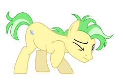 Size: 4015x2617 | Tagged: safe, artist:moonlightthegriffon, derpibooru import, earth pony, pony, g4, background pony, base used, cowering, las pegasus resident, male, nervous, one eye closed, raised hoof, raised leg, saturn (g4), simple background, solo, stallion, transparent background