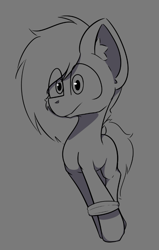 Size: 550x865 | Tagged: safe, artist:cotarsis, derpibooru exclusive, derpibooru import, oc, oc only, pony, bondage, gray background, looking at you, rope, rope bondage, simple background, sketch, solo