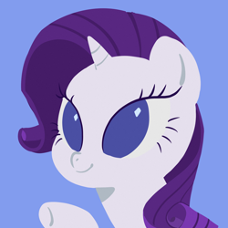 Size: 2048x2048 | Tagged: safe, artist:nimingxiwang168, derpibooru import, rarity, pony, unicorn, g4, blue background, bust, diamond eyes, horn, portrait, simple background, solo, wingding eyes