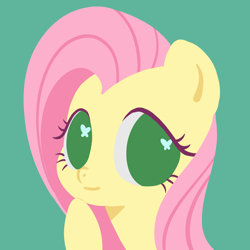 Size: 2048x2048 | Tagged: safe, artist:nimingxiwang168, derpibooru import, fluttershy, pegasus, pony, g4, bust, butterfly eyes, green background, portrait, simple background, solo, wingding eyes